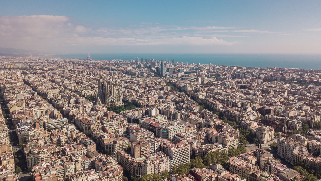 cityscape of barcelona utc