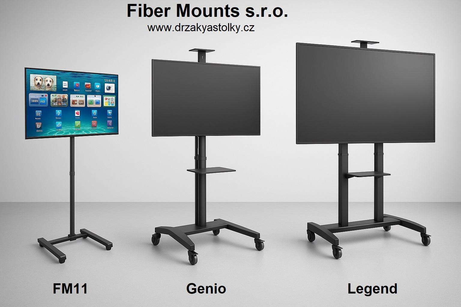 Kvalitní Tv stojany na prezentace a výstavy značky Fiber Mounts